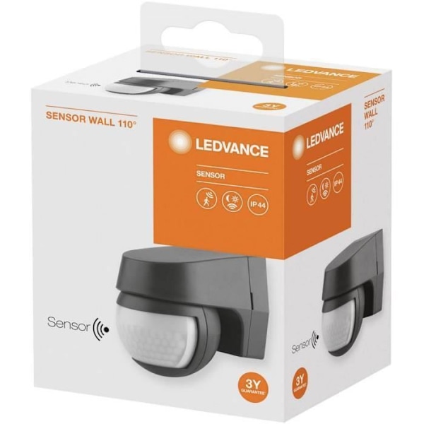 LED-golvlampa utomhus med rörelsesensor x integrerad LED LEDVANCE SENSOR WALL 110DEG 4058075244757 mörkgrå | APPLICERAD Mörkgrå