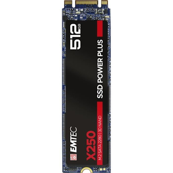 SSD Emtec X250 M.2 512 GB SATA III 3D NAND - EMTEC - ECSSD512GX250 - Stötsäker - TRIM - 3D NAND