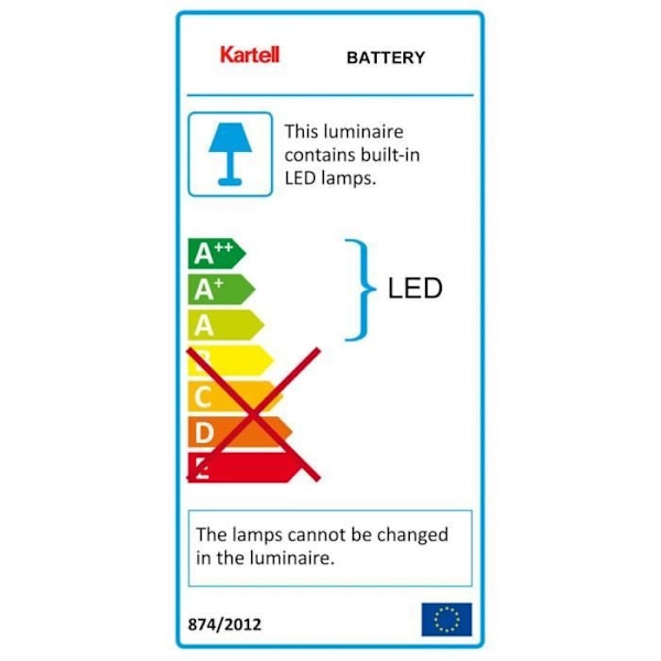 BATTERI-Laddbar LED-portabel utomhuslampa H22cm genomskinlig grå Kartell | designad av Ferruccio Laviani