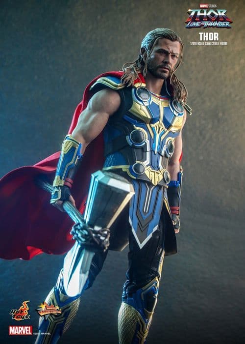 Staty Statuett Hot Toys MMS655 - Marvel Comics - Thor: Love And Thunder - Thor Standardversion mångfärgad