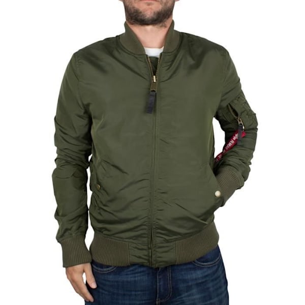 Alpha Industries MA-1 TT Bomberjacka för män - Mörkgrön Grön jag