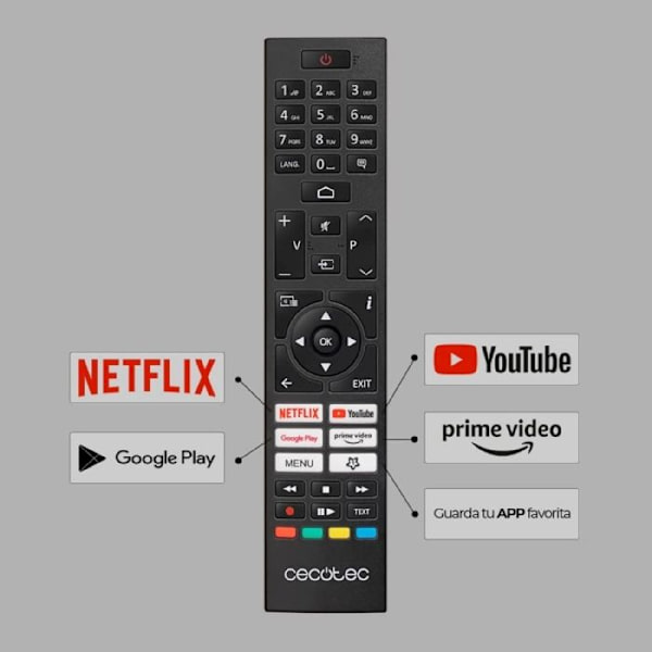 Cecotec TV LED 32" Smart TV Serie A ALH00032N. HD-upplösning, Android 11, inbyggd Chromecast, röstassistent, HDR10, HBBTV, processor.