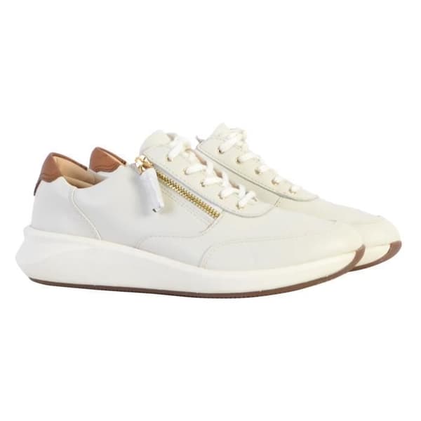 Basket Cuir Clarks Un Rio Zip - Cuir Vit Vitt läder 38