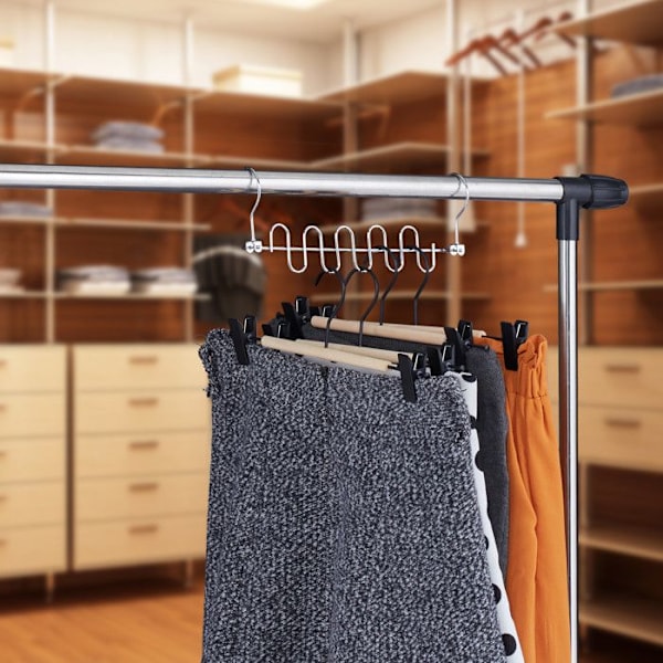Relaxdays Space Saving Hanger, paket med 5, horisontell och vertikal, Magic, HLP 41,5 x 5 x 3,5 cm, Organizer, Silver Silver