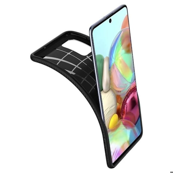 Coque - Spigen - Galaxy A51 - Geometriskt Mönster - Dubbel Skydd - Mjuk TPU Svart