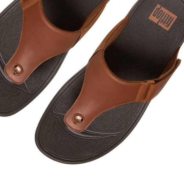 Sandaler - FitFlop - Trakk II - Läder svart - Microwobbleboard-teknologi - Platt mörk solbränna 43