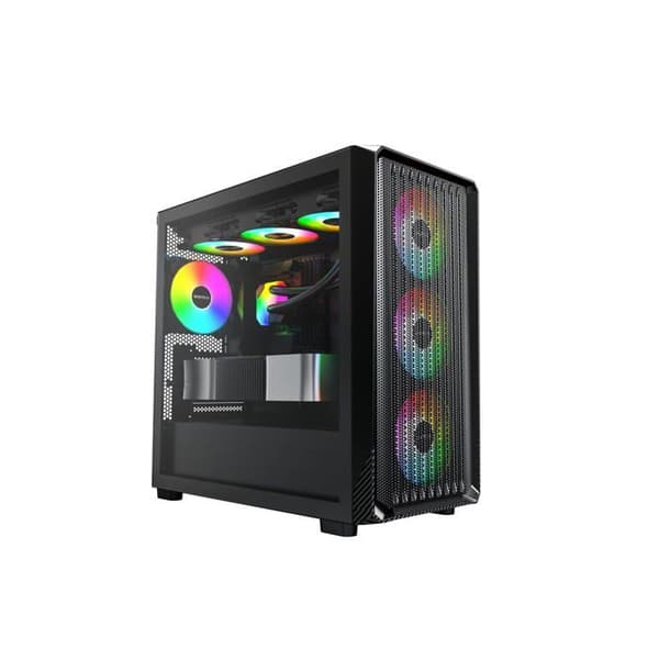 PC-chassi Micro ATX - Montech - X5M - ARGB-fläktar - Glasspanel - Kolfiber