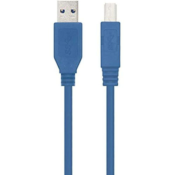 Nanokabel 10.01.0802-BL - USB 3.0 skrivarkabel, hane-hane, blå, 2mts