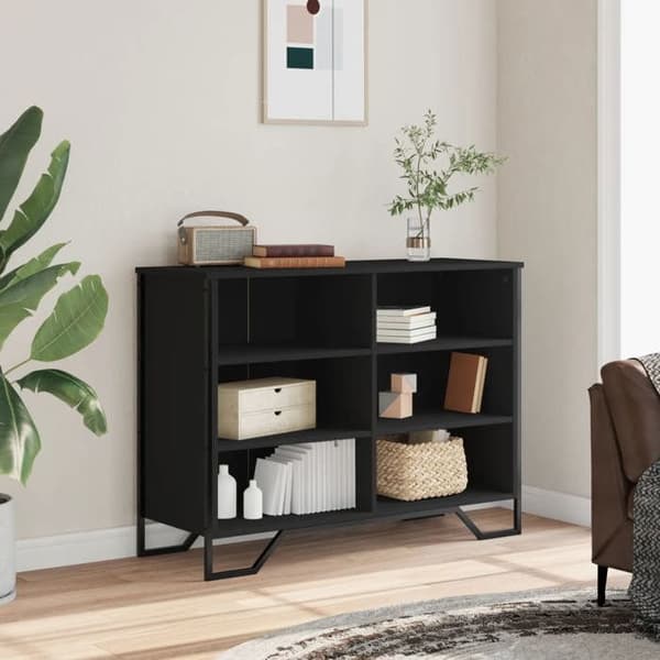 vidaXL Buffé svart 101x35,5x74,5 cm ingenjörsträ 848554