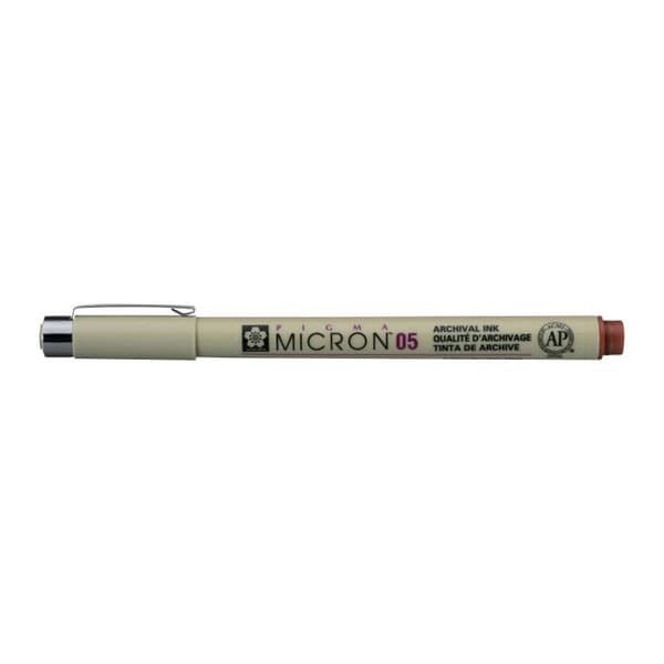 Tuschpenna - SAKURA - PIGMA MICRON 05 - Fin spets 0,45 mm - Brun brun