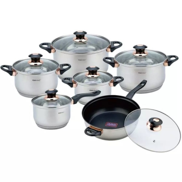 Spel av grytor - KINGHOFF - KH-1767 - Rostfritt stål - 12 delar - Non-stick Rostfritt stål