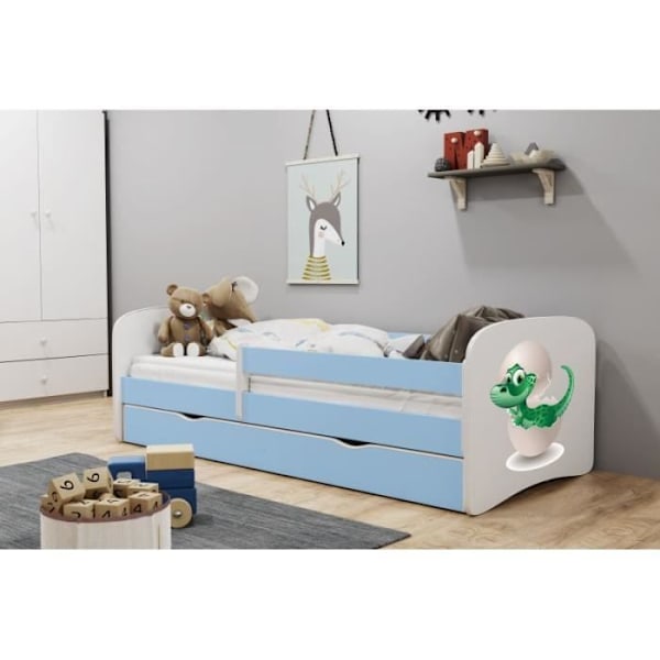 Kocot Kids Cot Babydreams blå dino lådmadrass 160/80 - 5903282008205
