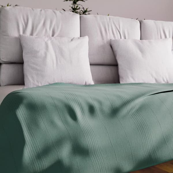 Sängöverdrag - Ockergul Sol - Adèle - 180x220 cm - Grön - 70% Bomull - 30% Polyester Grön