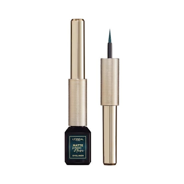 L'OREAL PARIS Matt Signatur Långvarig Matt Borste Eyeliner - Smaragdgrön - 3 ml Smaragdgrön
