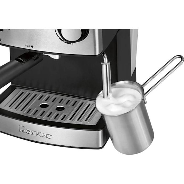 Espressomaskin - CLATRONIC - ES 3643 - 15 bar - Malet kaffe - Rostfritt stål Grå