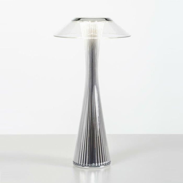 Bordsdämpare - KARTELL - Space - LED uppladdningsbar - Design Adam Tihany - Utomhus IP54 Silver