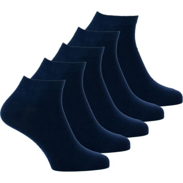 Basic Solid | Förpackning med 5 par korta blå strumpor i stretchig bomull och polyamid Blå 40/46