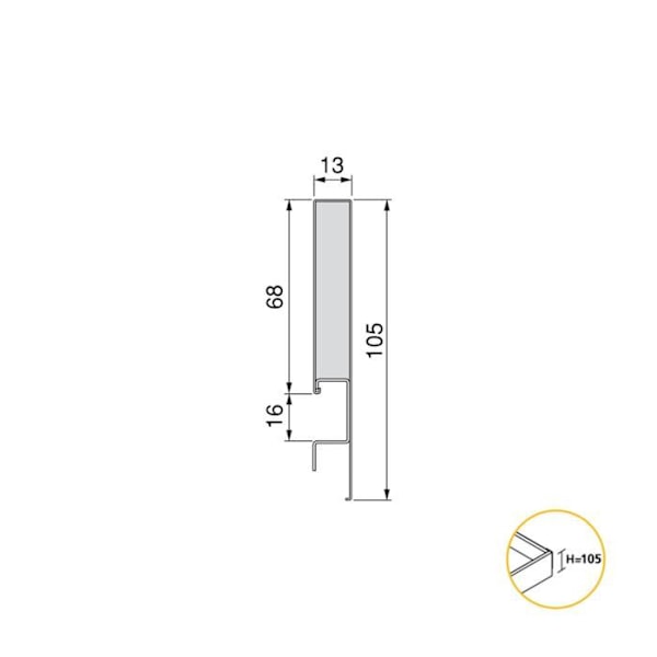 Emuca Concept utvändig låda 30 kg höjd 105 mm, 300, Antracitgrå, Stål.