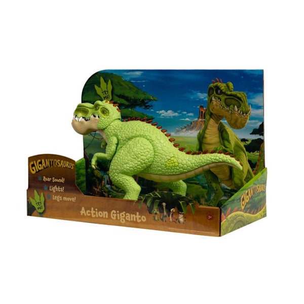 Gigantosaurus, Dinosaurie, Gigantisk rörlig figur i 30 cm, Med ljud- och ljuseffekter, För barn från 3 år, GGN03
