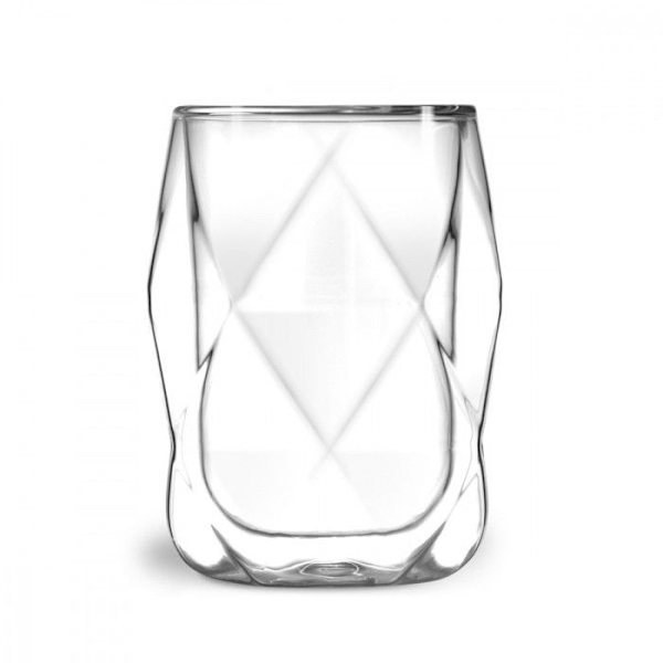 Dubbelväggigt glas - Vialli Design - GEO - 350ml - 2-pack - Transparent Transparent