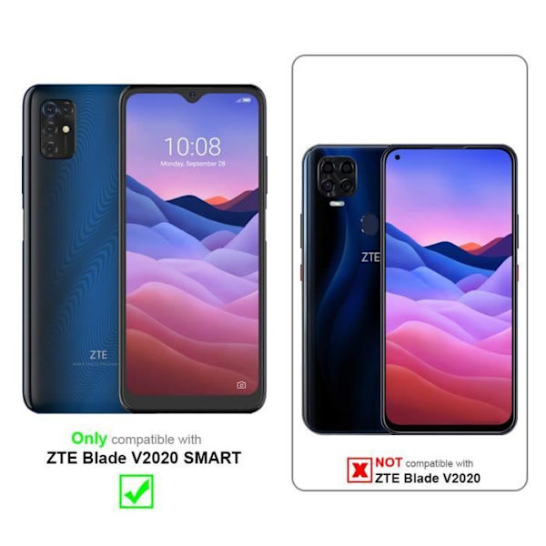 Cadorabo Fodral för ZTE Blade V2020 SMART i APPLE RED Magnetisk stängning Skyddsöverdrag