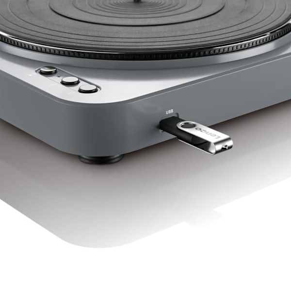 Vinyl skivspelare - LENCO - L85 - Grå - Halvautomatisk - USB - 33/45 rpm Grå