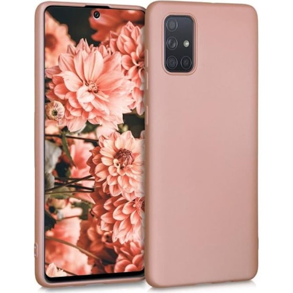 Fodral - kwmobile - Samsung Galaxy A71 - Metalliskt roséguld silikon - Skydd mot smuts - Mjuk Brons