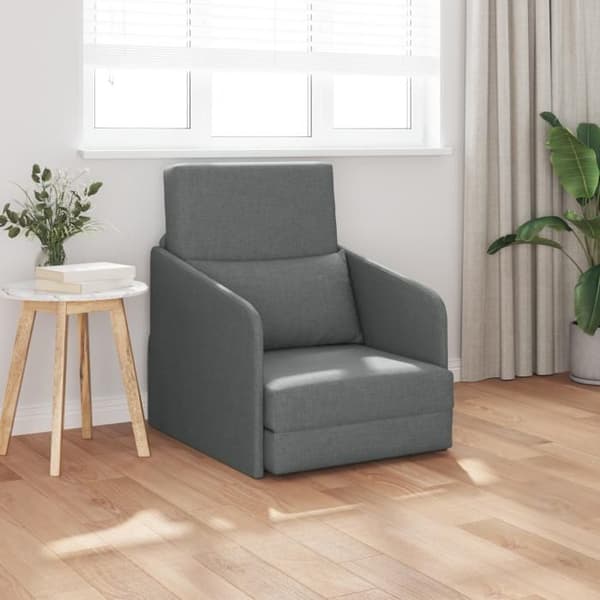 Soffa Utdragbar 2 i 1 Mörkgrå 65x80x83 cm Tyg
