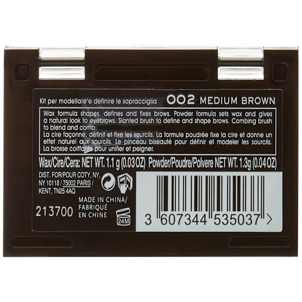 Rimmel - 34666640002 - Brow This Way Kit för att Omforma Brynen Mörkbrun, Puder 0,04 Ounce, Vax 0,03 Ounce