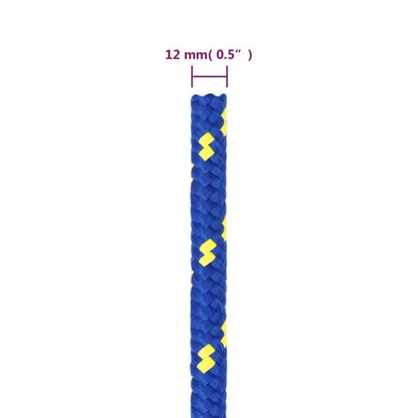 152458 vidaXL Båtvaft Blå 12 mm 25 m Polypropylen blå