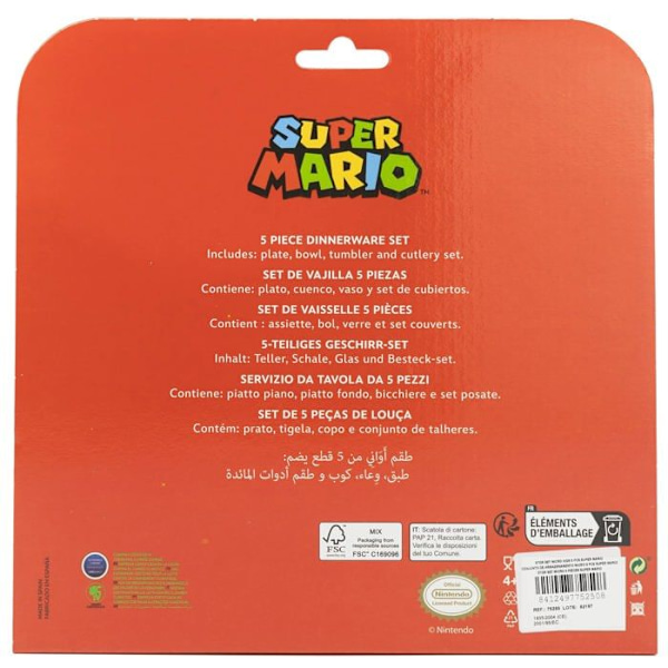 Picknickset - Nintendo - Super Mario - 5 delar - BPA-fri plast - Mikrovågsugnssäker