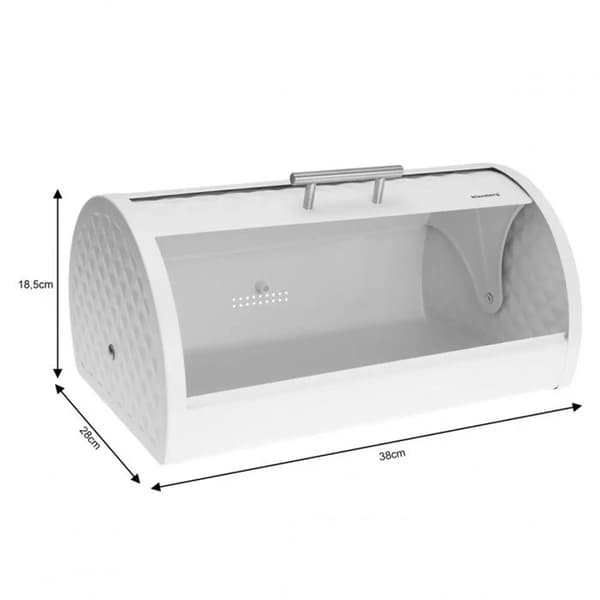 Brödlåda - KLAUSBERG - KB-7541 - Vit metall - Modern design - Diamantlock Vit