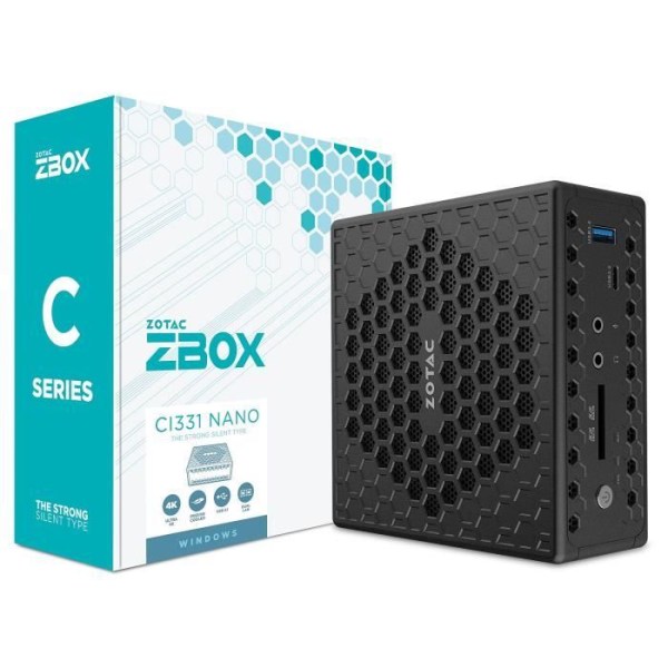 ZOTAC ZBOX CI331 nano (Windows 11) - Intel Celeron N5100 4 GB SSD 120 GB Intel UHD Graphics Wi-Fi AC-Bluetooth 5.0 Windows 11 Profes