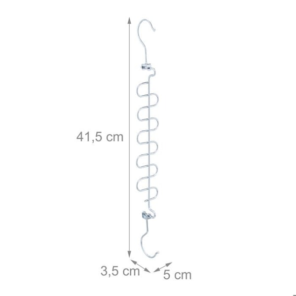 Relaxdays Space Saving Hanger, paket med 5, horisontell och vertikal, Magic, HLP 41,5 x 5 x 3,5 cm, Organizer, Silver Silver