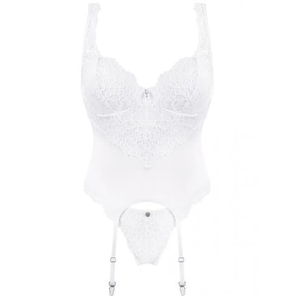 Amor White Basque and Thong - S-M - Dam Vit S/M