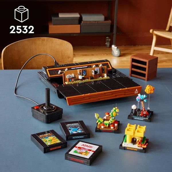 LEGO Icons 10306 Atari 2600, byggbar modell, videoleksakskonsol, för vuxna svart och brun
