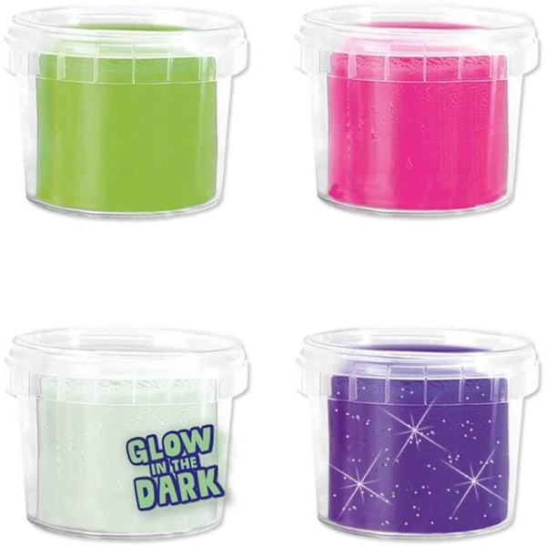 Må bra modelllera - Blank (4x90gr) - SES CREATIVE Fosforiserande, glitterlila, neonro