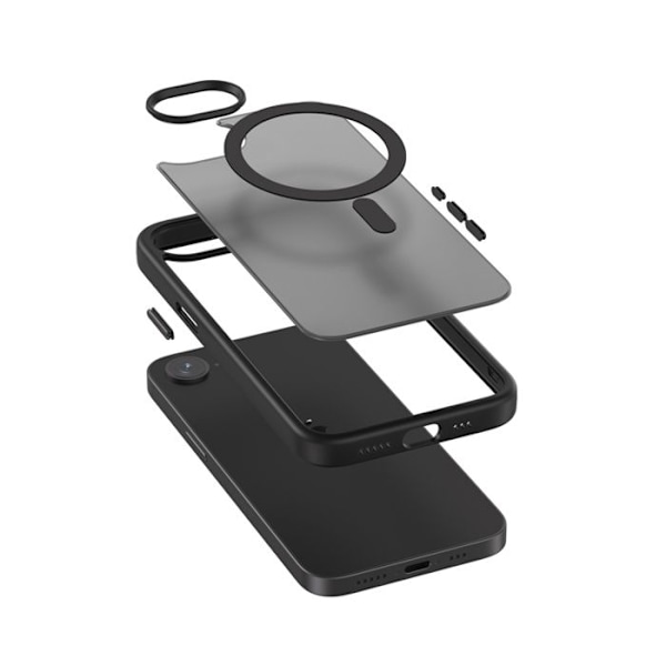 Coque för iPhone 16e MagSafe (svart) Crong Hybrid Frost MAG Cover