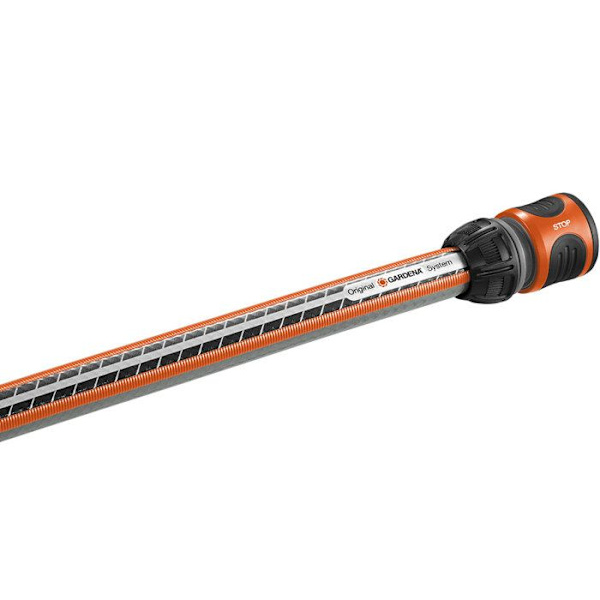 GARDENA Aquastop slangkoppling - Lämplig för Ø13mm & Ø15mm slang - Anti-droppstopp - Power Grip - 5 års garanti (18213-20) svart och orange