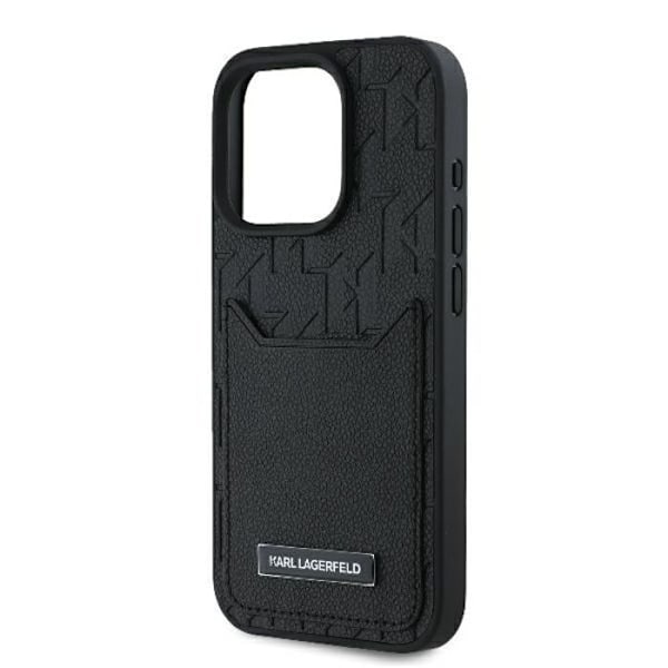 Coque Karl Lagerfeld kortfack monogram för iPhone 16 Pro Max (svart)