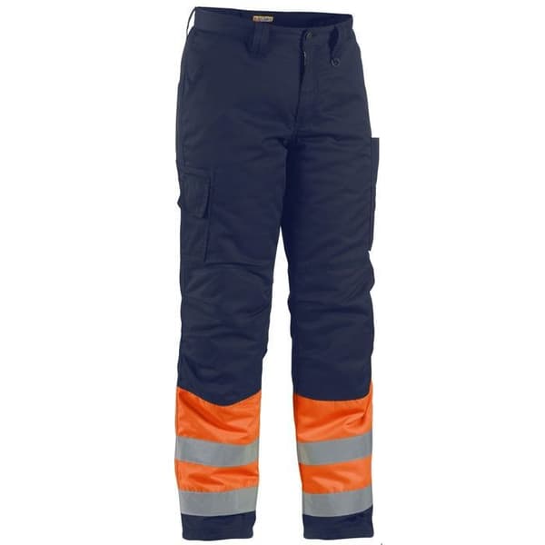 Högsynlighets arbetsbyxor vinter Blaklader Neon orange/marinblå 38