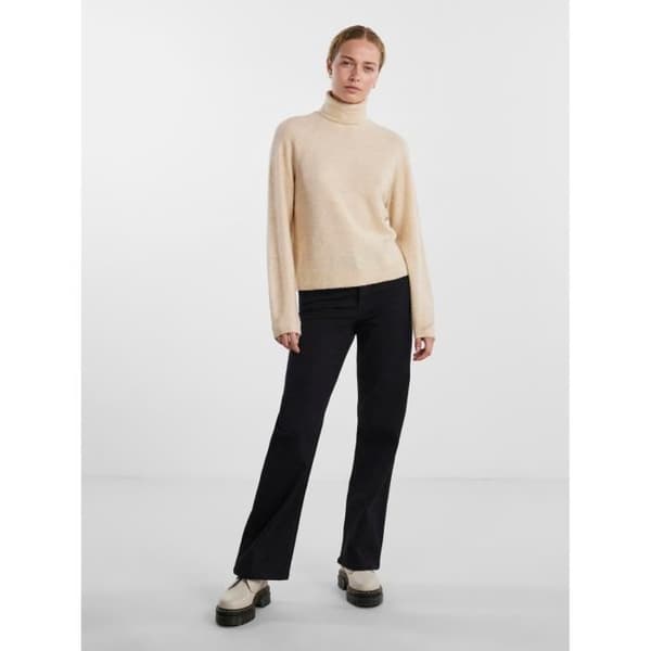 Pull col roulé dam Pieces Pcjuliana Whitecap grå S
