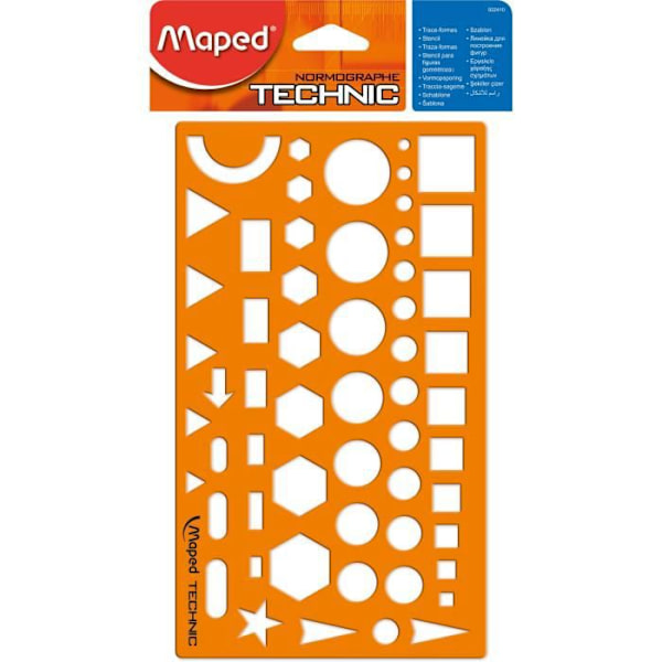 Technic MAPED normograph - Stötsäker formspårare - Orange Orange
