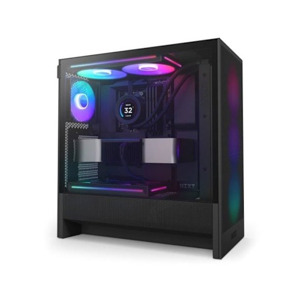 PC-chassi - NZXT - H5 Flow RGB - Högt luftflöde - Förinstallerade fläktar - Optimerad kylning