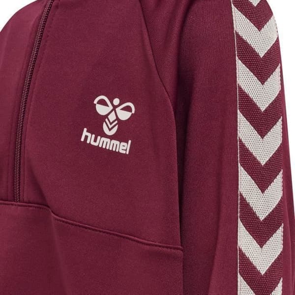 Hummel Olivia flickklänning lila - interlock 100% polyester, tryckt logotyp, zigzagband, dragkedja fram Lila 8 år