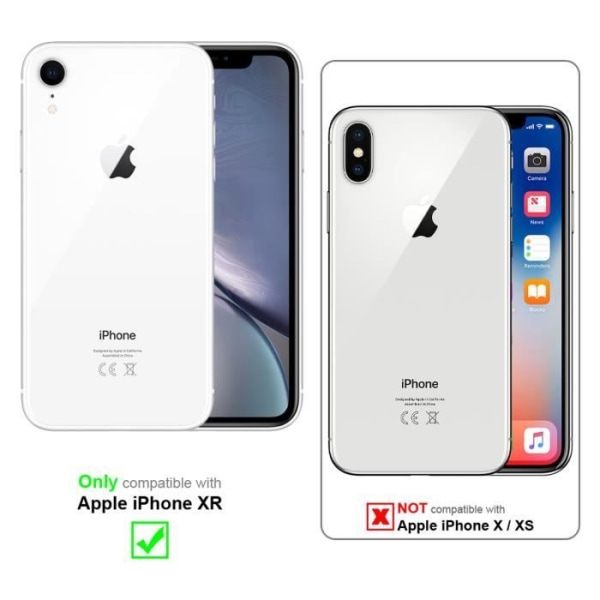 Cadorabo Fodral för Apple iPhone XR i KUNZIT ROSE Clear View Mirror Protection Cover 360 graders skydd