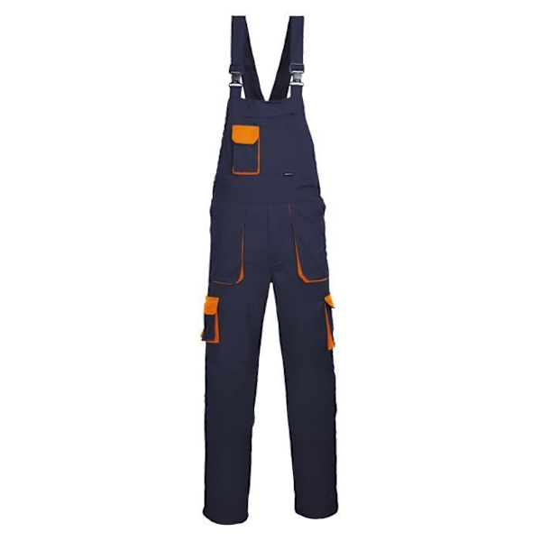 Cotte à Bretelles - PORTWEST - Texo Contrast - 60% Bomull - 40% Polyester - UPF 50 Marinblå fickor XL