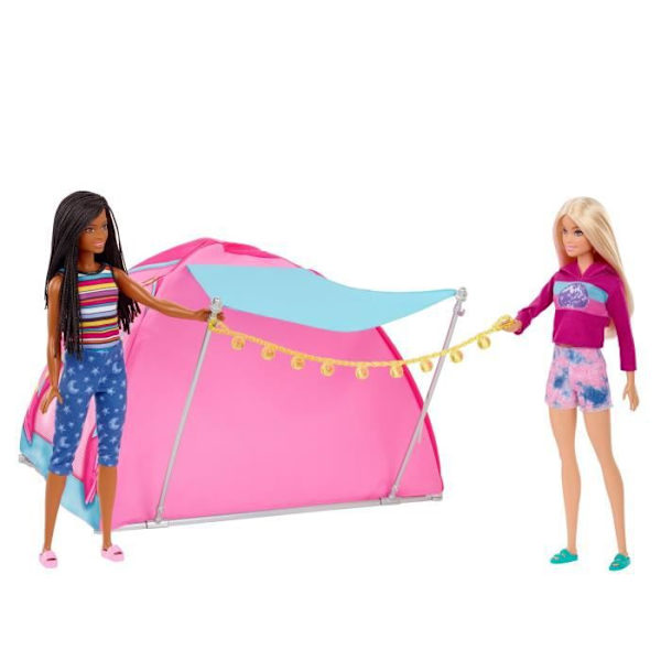 Barbie - Campingset och 2 dockor - docka - 3 år och + Flerfärgad