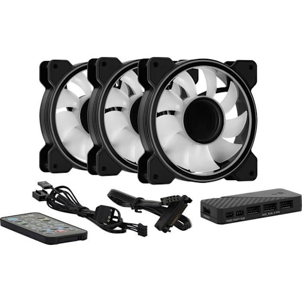 Kit med ARGB-fläktar - AEROCOOL - Mirage 12 Pro - 120mm - 1300 RPM - 17,8 dBA