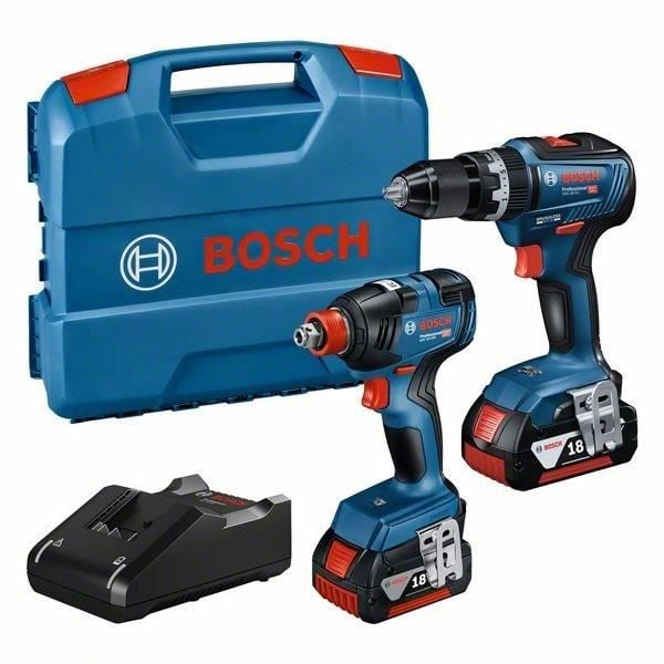 Bosch Professional 3-verktygssats GDX 18V-200 slagskruvmejsel/bultare + GSB 18V-55 slagborr + L-CASE - 06019J2208